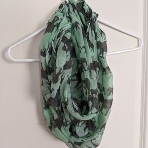 Mint elephant print infinity scarf
